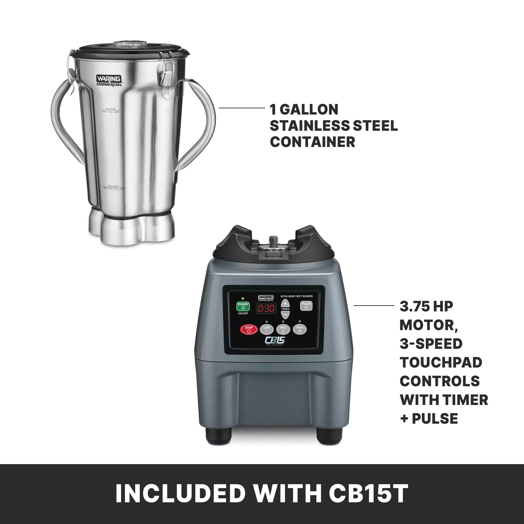The Legend One-Gallon Food Blender with Electronic Keypad and Timer